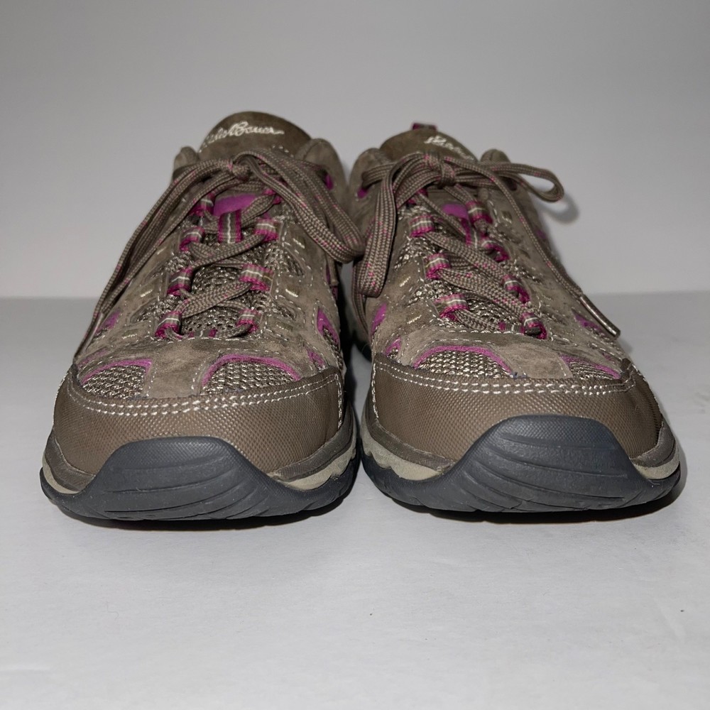 Eddie Bauer Vibram Women Brown Purple Athletic Trail Hiking Walking Shoes Size 7